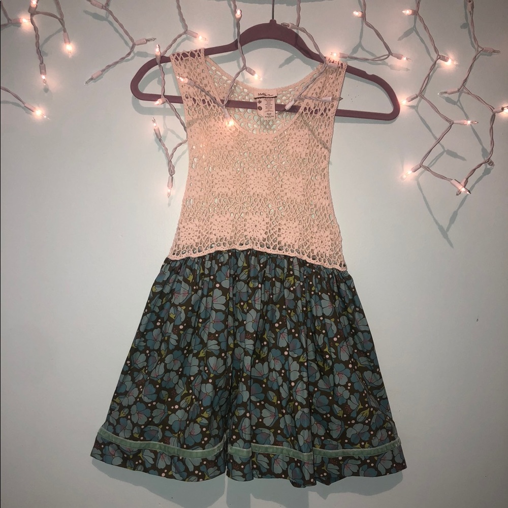 Matilda Jane crochet and patterned tank top blouse